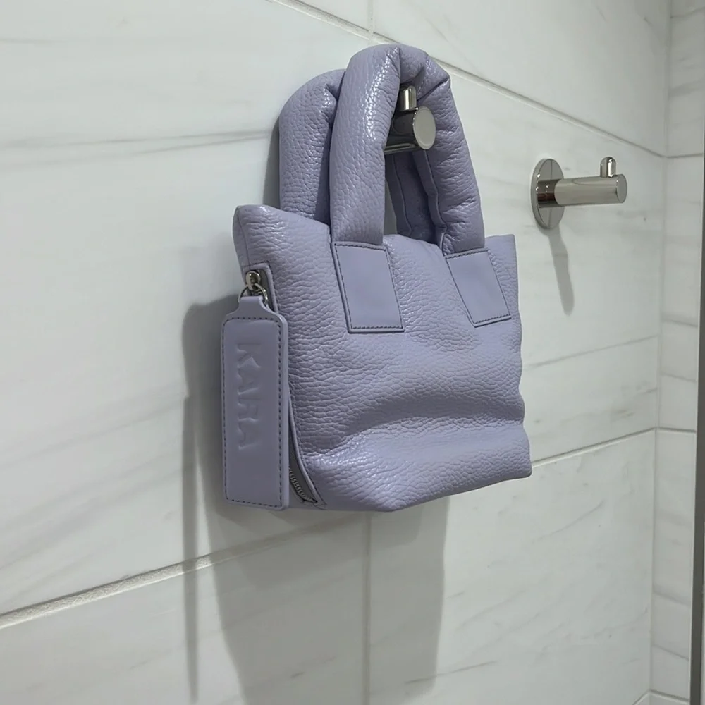 Kara | NWOT Lavender Pebble Leather Mini Puff Bag
